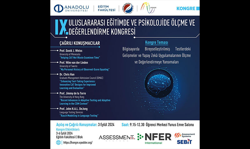 9. Uluslararas� E�itimde ve Psikolojide �l�me ve De�erlendirme Kongresi d�zenlenecek