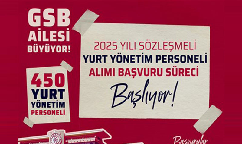Gen�lik ve Spor Bakanl��� 450 Yurt Y�netim Personeli Al�m� Yapacak